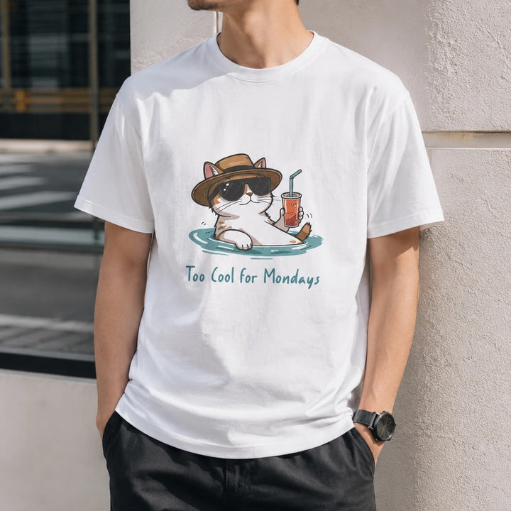 Funny Cat Shirt - Too Cool for Mondays Cat Lover Tee