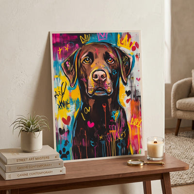 Graffiti Labrador Poster | Colorful Street Art Dog Wall Decor for Dog Lovers