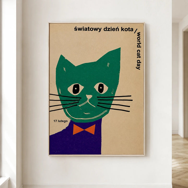 World Cat Day (Światowy Dzień Kota) Polish Poster Print - B1 68x98 cm