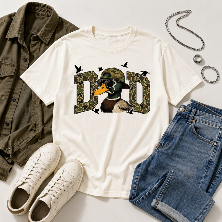 Hunting Dad Shirt, Duck Hunting Mallard Tee for Daddy of Hunters
