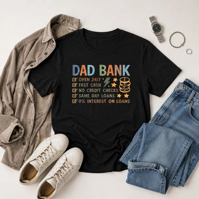 Dad Bank Shirt Funny Father's Day Gift Dad Joke Tee for Dads