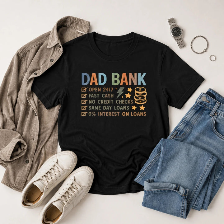 Dad Bank Shirt Funny Father's Day Gift Dad Joke Tee for Dads
