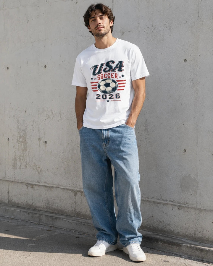USA Soccer 2026 Shirt, Vintage American Football Tee, USA Flag Soccer T-Shirt, World Cup 2026 Shirt, World Cup USA Tee