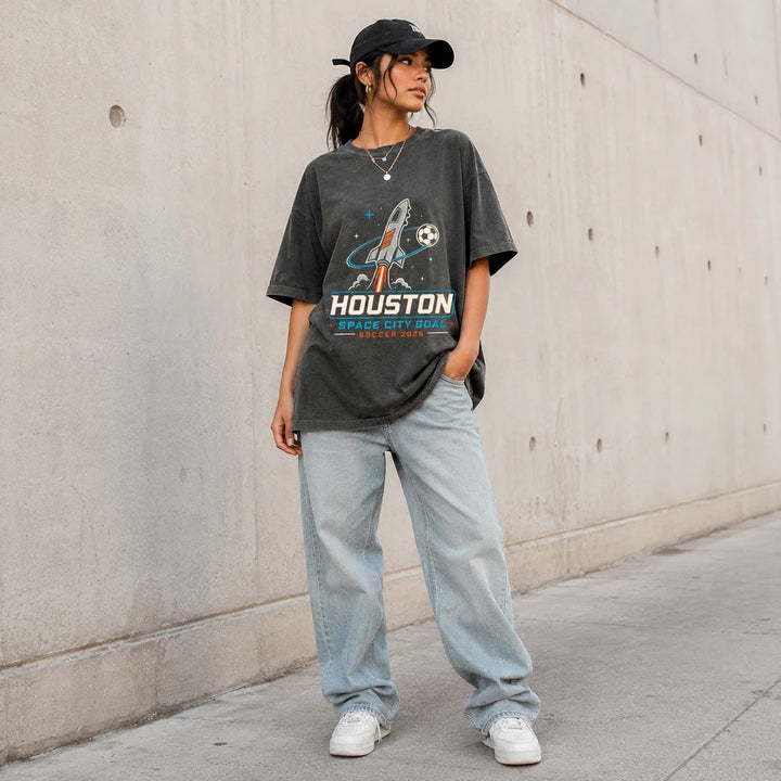 Houston Soccer 2026 Shirt - Space City Goal Tee for Game Day Fans