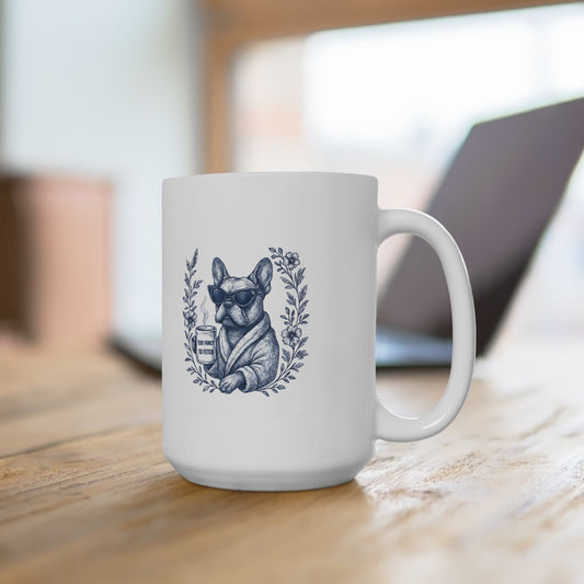 Funny French Bulldog Too Fancy To Fetch Mug 15 Oz
