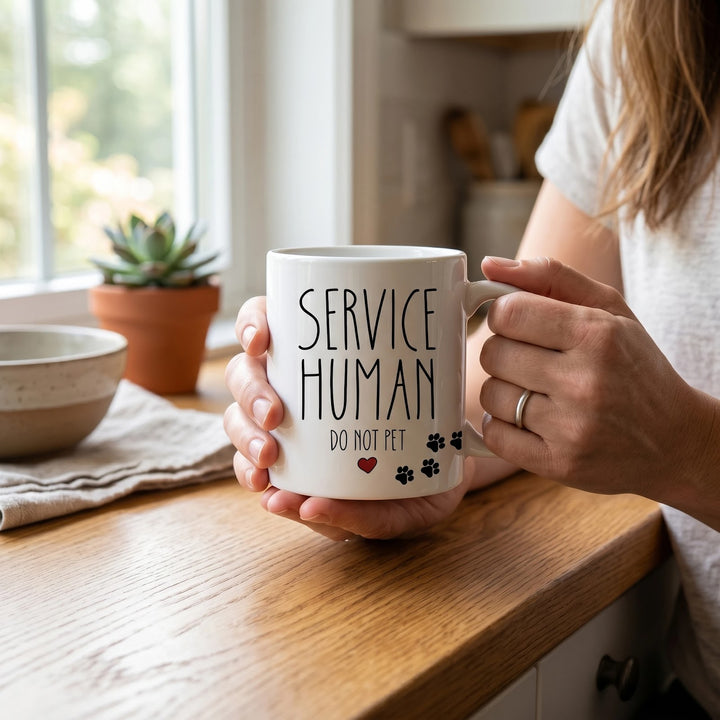 Service Human Mug - Do Not Pet Funny Dog Lover Coffee Mug