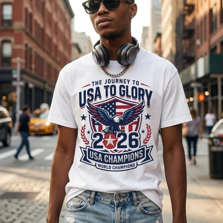 "USA to Glory" 2026 National Team Supporter T-Shirt - Heavyweight Cotton
