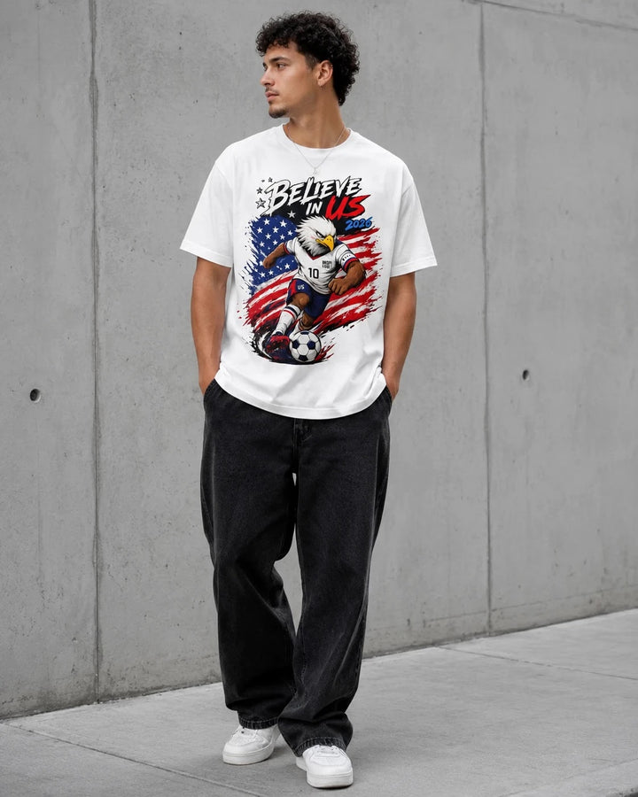 USA Soccer Eagle Shirt - Believe In Us 2026 Patriotic Soccer Fan Tee