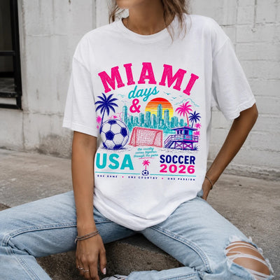Miami Soccer Shirt 2026 - USA Football Retro Summer Graphic Tee