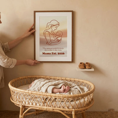 Sentimental first mother's day 2026 gift minimalist mama and baby line art keepsake