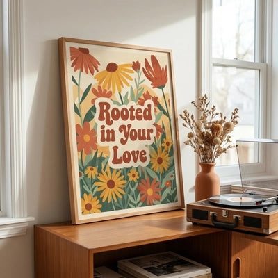 Warm minimalist retro postcard wall art for 2026 Mother's Day gift