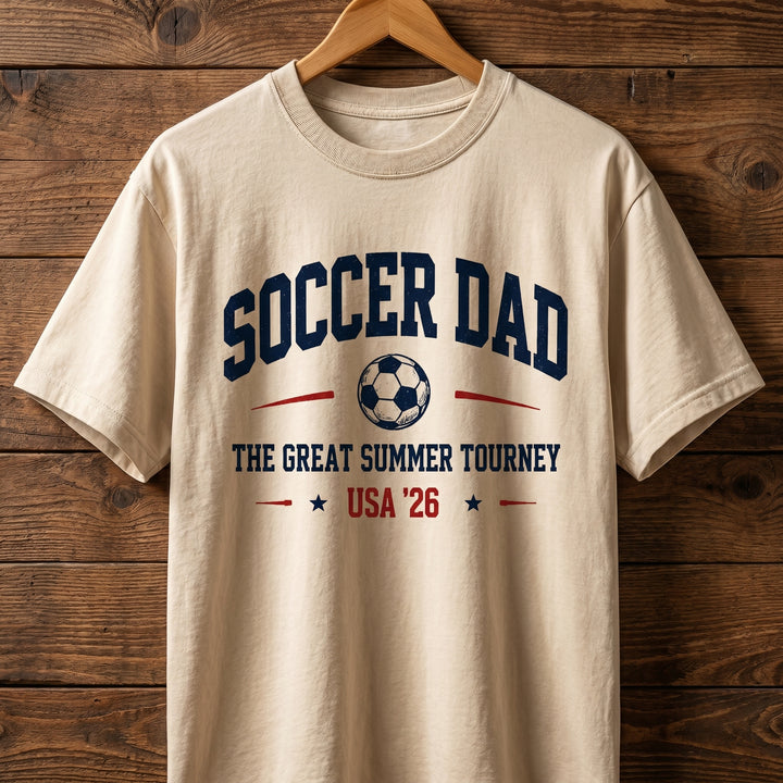 Soccer Dad Great Summer Tourney Shirt | USA '26 Vintage Varsity Tee | Father’s Day Soccer Gift for Dad