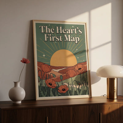 sentimental mother wall art retro 70s style poster in sunlit luxury home