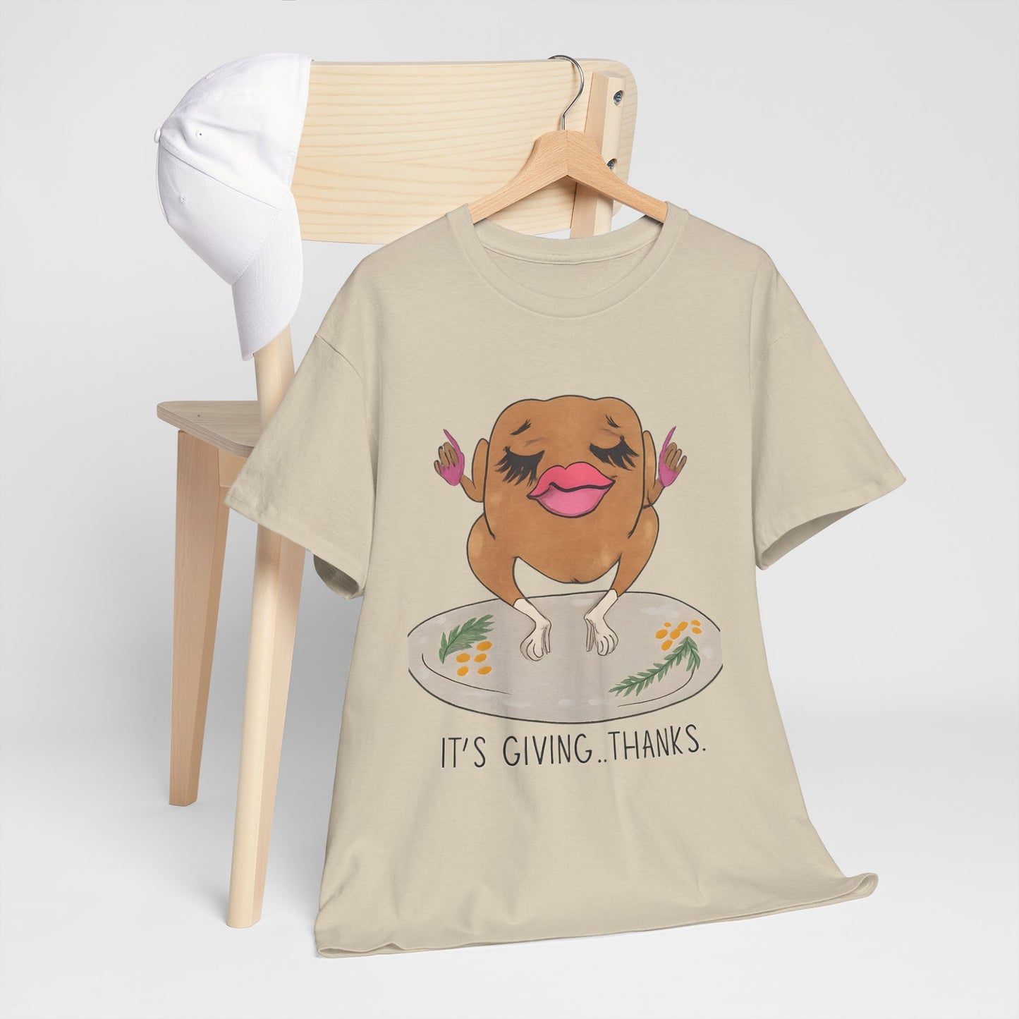 It’s Giving Thanks Shirt, Funny Thanksgiving Shirt, Meme Tee, Thanksgiving Gift Top  Front view