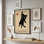 Hang in There Black Cat Poster - Funny Motivational Wall Art for Cat Lovers