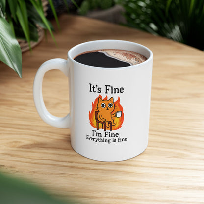 Funny Cat Meme It’s Fine Mug