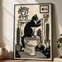 Tuxedo Cat Toilet Print – Funny Bathroom Wall Art for Cat Lovers