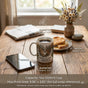 Size guide for 325ml white ceramic mug showing 9.06x3.82 inch print area