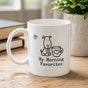 Dog Lover Coffee Mug - My Morning Favorites Line Art Ceramic Cup, 11/15oz
