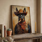 Cowboy Doberman Poster Print - Western Sheriff Dog Wall Art