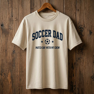 Father’s Day Soccer Dad Shirt – Match Day With My Crew Tee | Vintage Varsity Gift for Soccer Dad