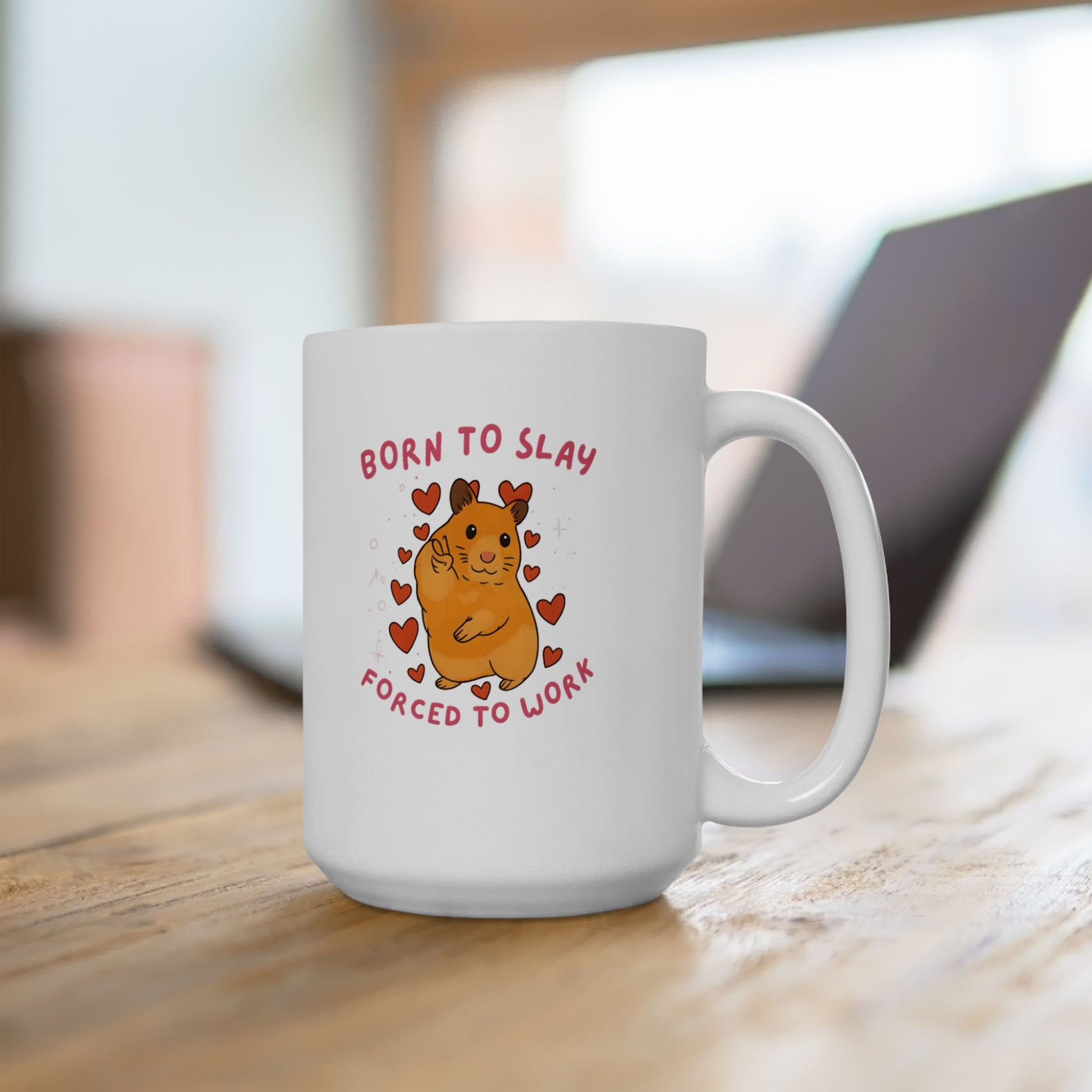 Born To Yap Forced To Work Mug 15 Oz