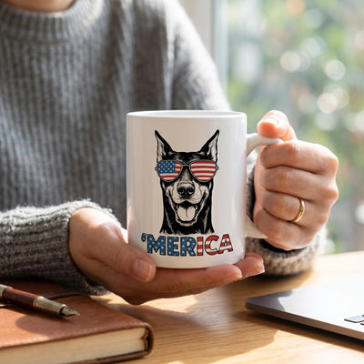 Doberman Pinscher 'Merica Mug - Patriotic Dog Lover Gift
