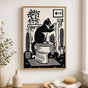 Tuxedo Cat Toilet Print – Funny Bathroom Wall Art for Cat Lovers