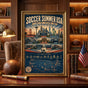 Soccer Summer USA Poster | Retro Soccer Wall Art for Game Room, Sports Bar & Man Cave Decor