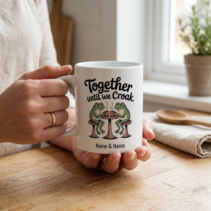 Personalized Together Until We Croak Ceramic Mug – Couple Anniversary Gift