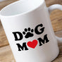 Dog Mom White Coffee Mug Paw Heart Cup 11oz 15oz Pet Lover Gift