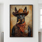 Cowboy Doberman Poster Print - Western Sheriff Dog Wall Art