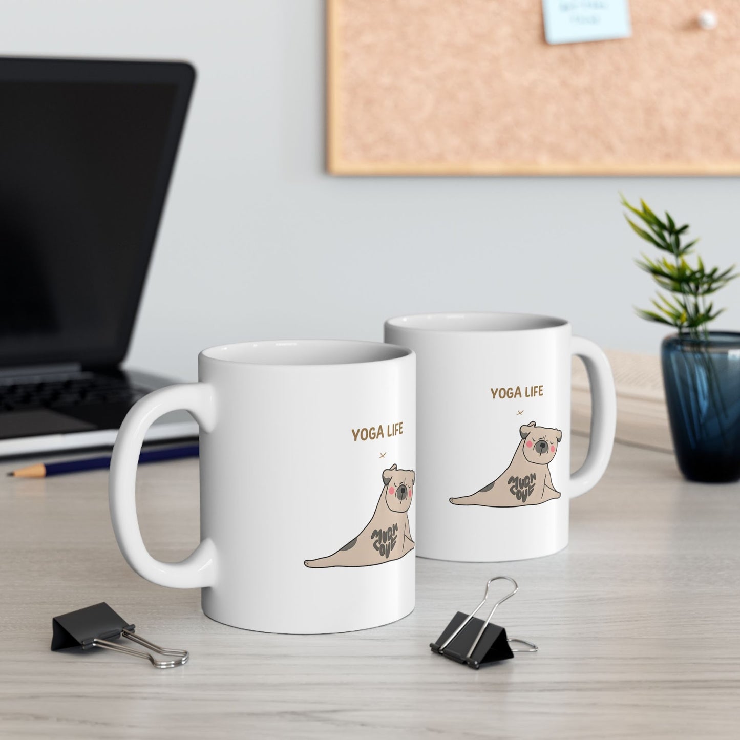 Cute Cartoon Dog Yoga Mug
