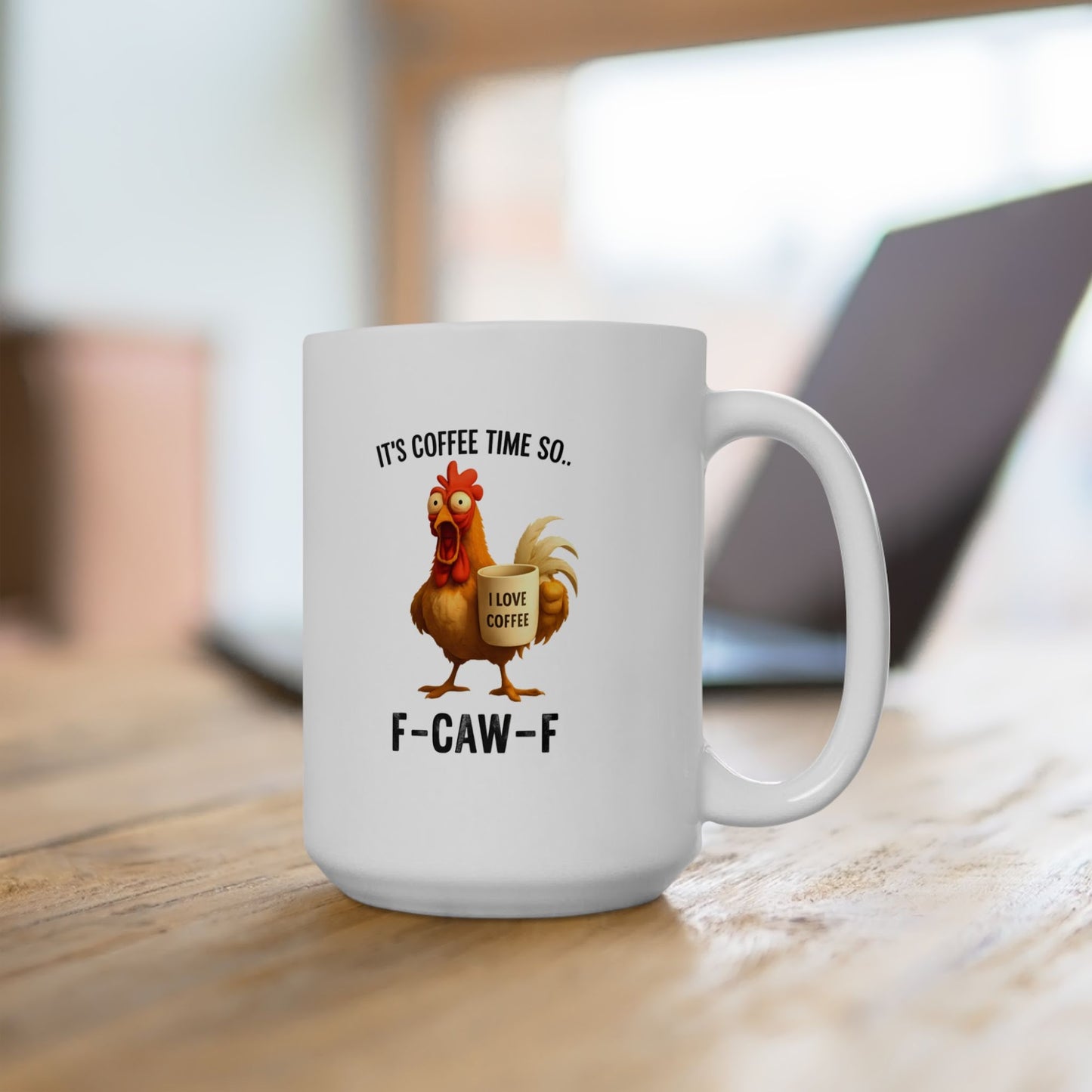 F-Caw-F Christmas Chicken Mug 15 Oz