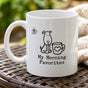 Dog Lover Coffee Mug - My Morning Favorites Line Art Ceramic Cup, 11/15oz