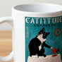 Personalized Retro Cat Coffee Mug - Funny Catitude Gift for Cat Moms