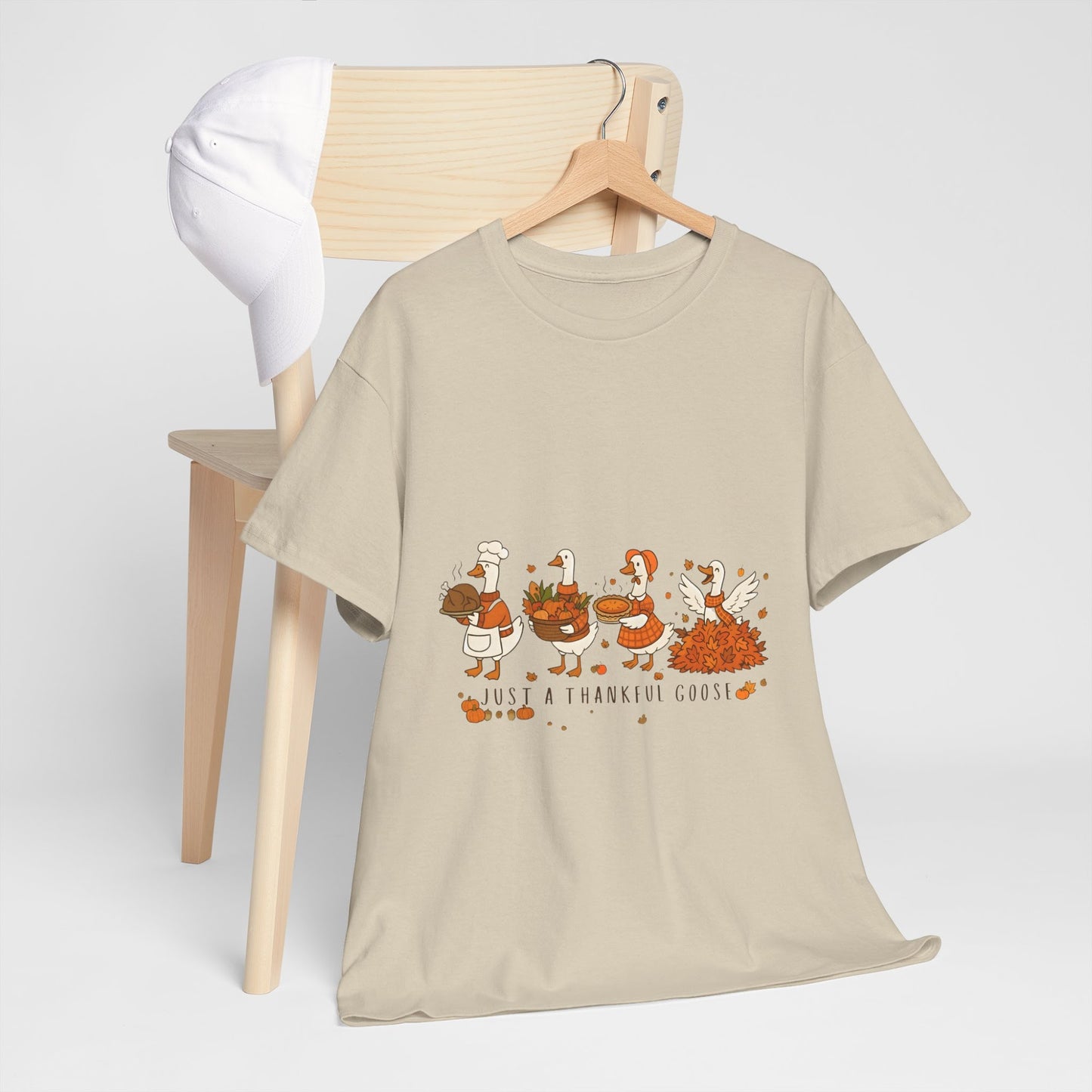 Just a Thankful Goose Shirt, Silly Goose Thanksgiving Tee, Comfort Colors Fall Sweatshirt, Thankful Gift Top  Front view