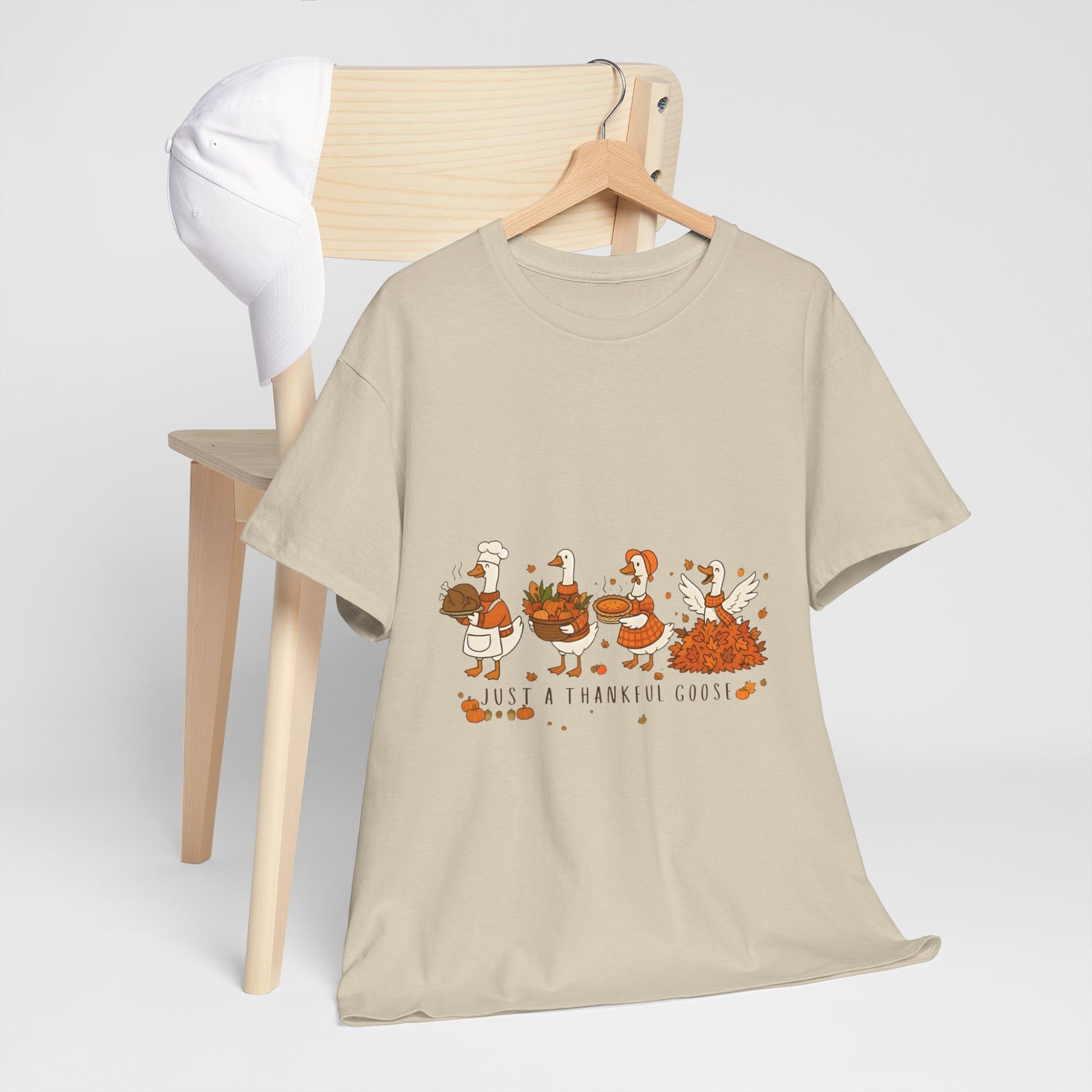 Just a Thankful Goose Shirt, Silly Goose Thanksgiving Tee, Comfort Colors Fall Sweatshirt, Thankful Gift Top  Front view
