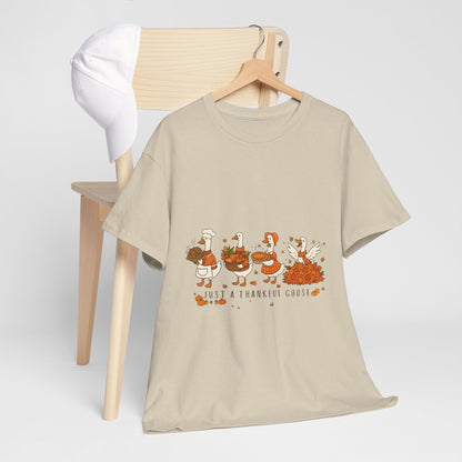 Just a Thankful Goose Shirt, Silly Goose Thanksgiving Tee, Comfort Colors Fall Sweatshirt, Thankful Gift Top  Front view