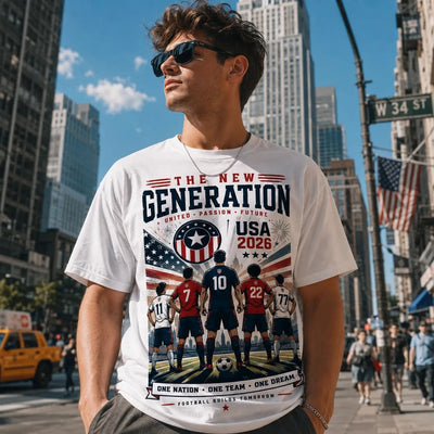 The New Generation USA 2026 Soccer Fan Shirt – Vintage Streetwear Football Graphic Tee