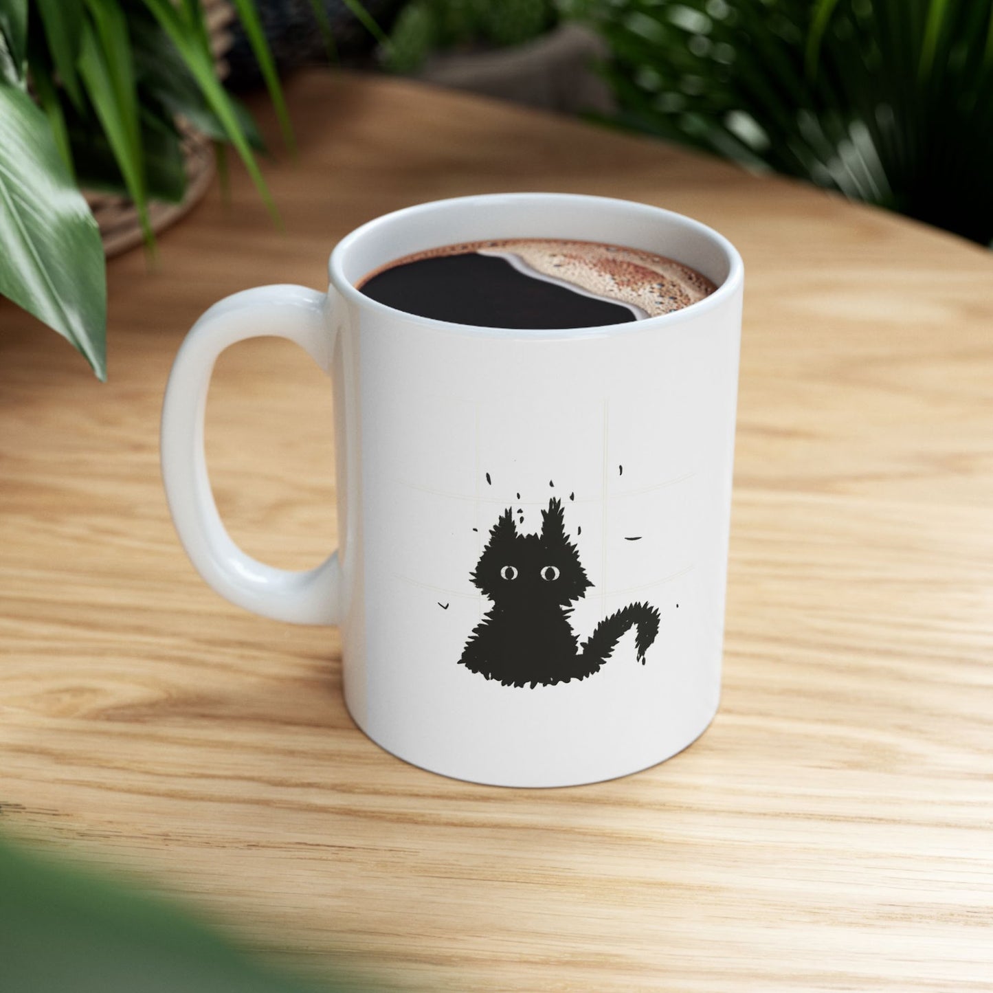 Adorable Scruffy Cat Ceramic Mug
