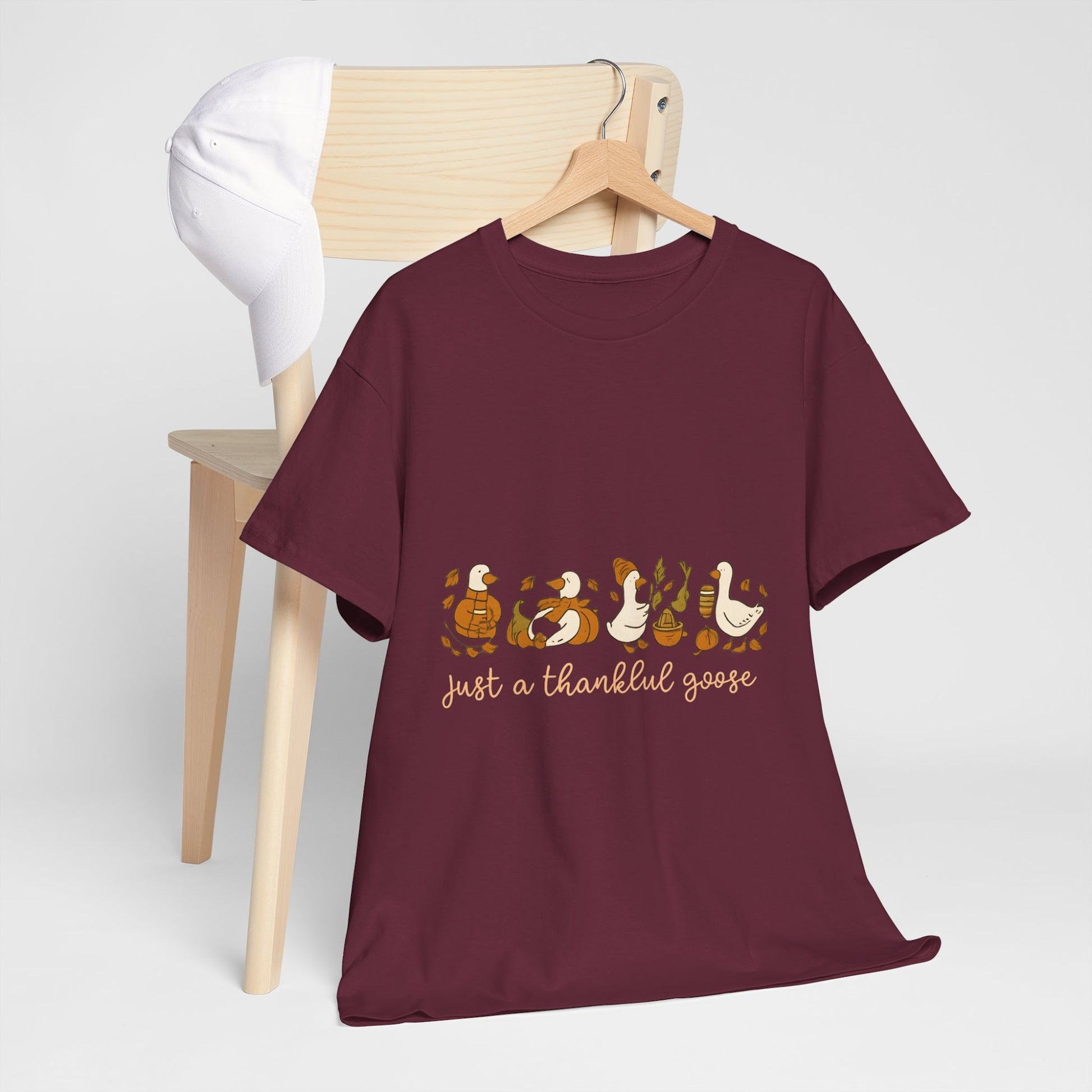 Thankful Goose T-Shirt – Cozy Fall Pumpkin Spice Tee  Front view