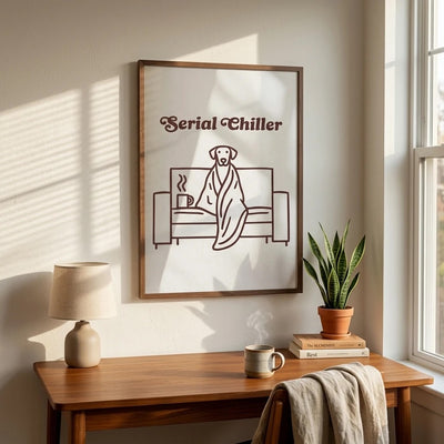 Serial Chiller Dog Poster - Everything Is Fine One Line Print
