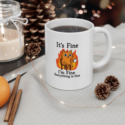 Funny Cat Meme It’s Fine Mug