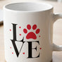 Dog Love Ceramic Mug - Dog Paw Gift for Pet Owners, Dog Mom & Dog Dad Coffee Cup
