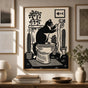 Tuxedo Cat Toilet Print – Funny Bathroom Wall Art for Cat Lovers