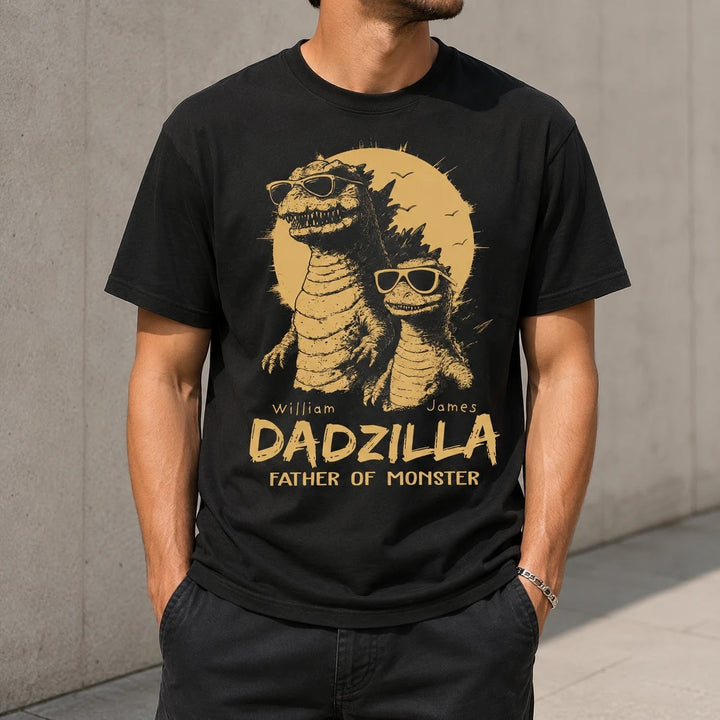 Personalized Dadzilla T-Shirt for Dad - Funny Dinosaur Father's Day Gift