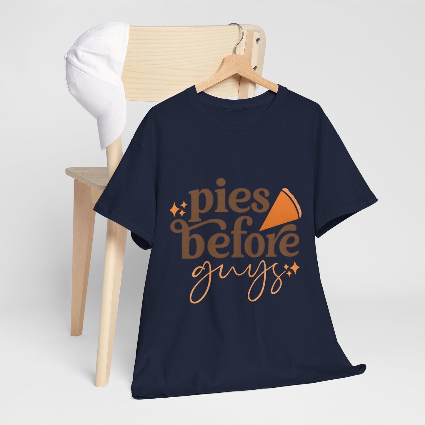 Pies Before Guys Tee Funny Pumpkin Fall Shirt  Front view