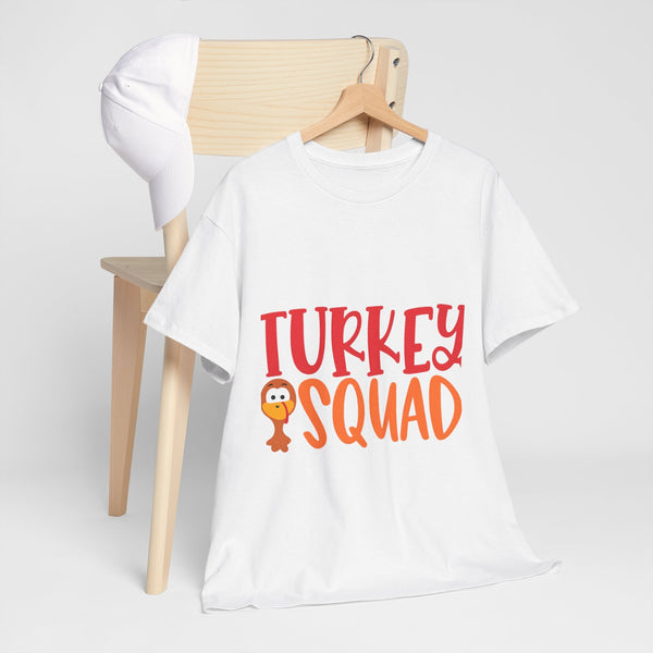 Turkey Squad Shirt, Thanksgiving T-Shirt, Fall Top, Autumn Shirt for Women, Thankful Fall Fashion Tee  Front view
