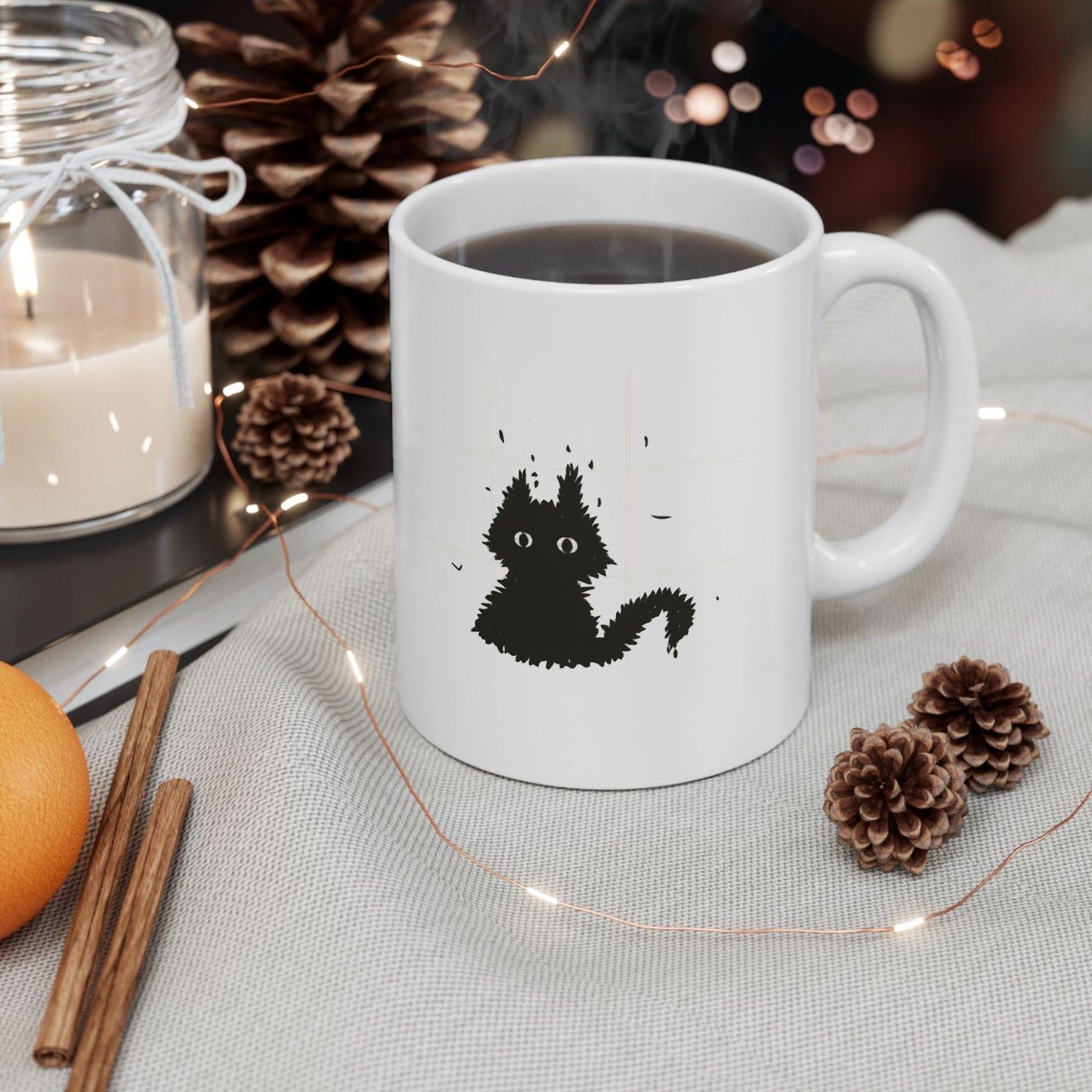 Adorable Scruffy Cat Ceramic Mug